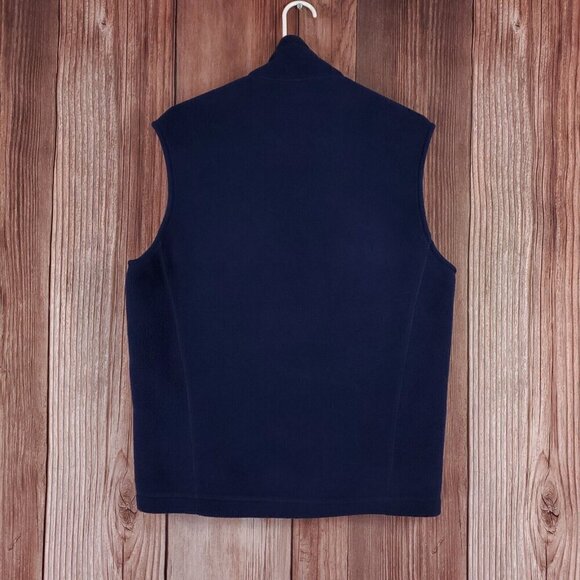 Patagonia Synchilla Mens Size Medium Navy Blue Fleece Vest Cognizant Embroidered - Picture 2 of 11